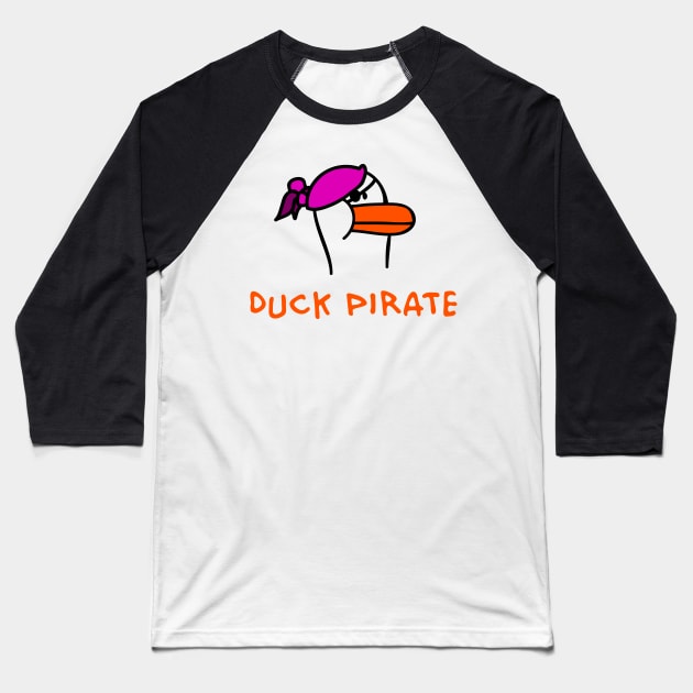 Pirate Duck Baseball T-Shirt by schlag.art